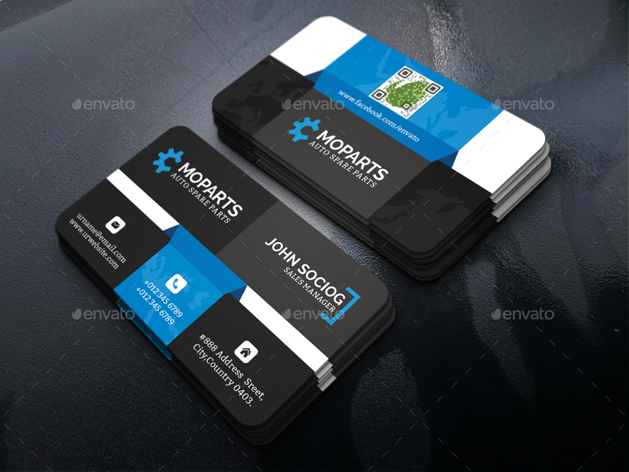 Auto Spare Business Card, Print Templates GraphicRiver